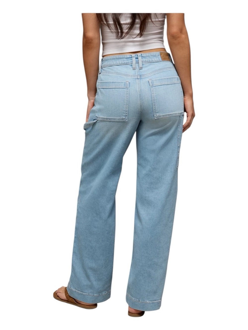American Eagle Dreamy Drape Stretch Baggy Wide Leg Jeans Sz 12 - Picture 2 of 9